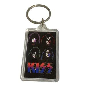 KISS Band Keychain Logo With Band Members Image Double Sided